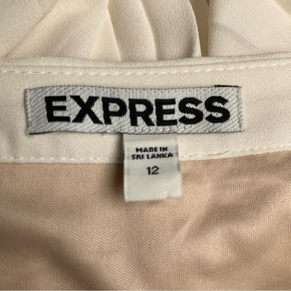 Express Asymmetrical Pleated Midi Skirt Size 12 Black White #90163 - Picture 8 of 10